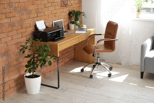 Interior of office with wor...