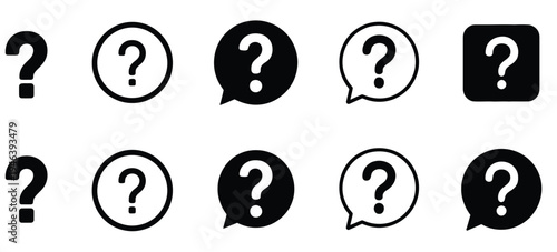 Question Marks Icon, Bubble Question Icon, Question Mark Symbol on Isolated White Background, Question and Inquiry Symbols, FAQ and Help Vector Icon Set for Web, Mobile, and App Design.