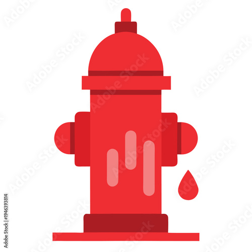 Leaking fire hydrant icon a red fire hydrant 