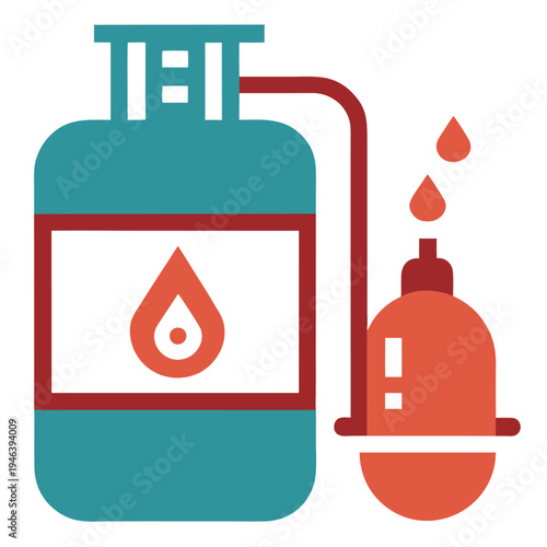Leaking gas cylinder icon a propane gas cylinder. 