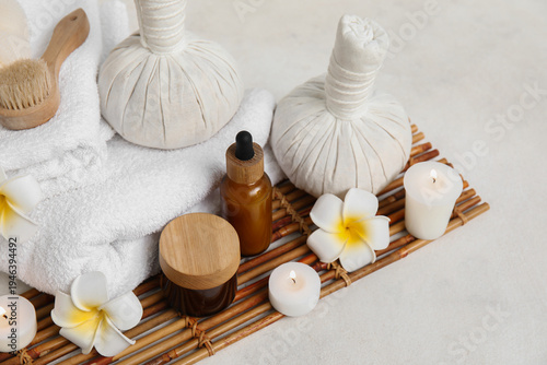 Set of spa supplies with di...
