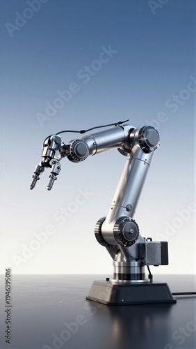 Industrial robotic arm for automated manufacturing, smart factory technology and robotics innovation