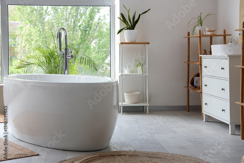 Interior of light bathroom ...