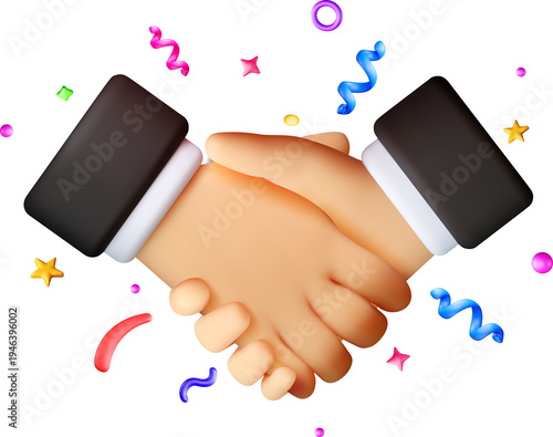 Business handshake as a 3d icon.