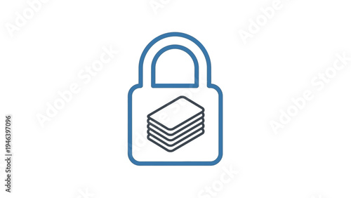 Secure data storage lock icon.