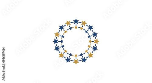 Colorful star shaped circular graphic design.