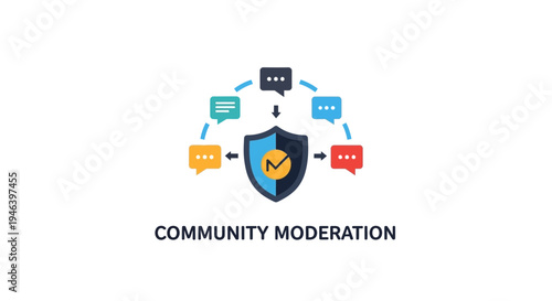Community Moderation Concept Illustration Design.