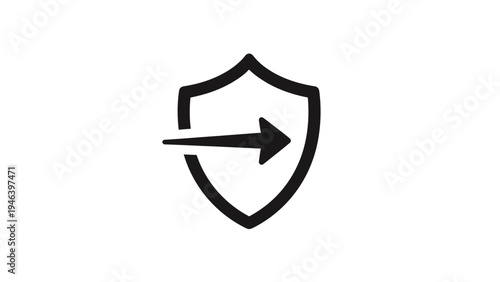 Shield with arrow pointing right.