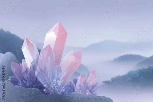 colorful crystals on the mountain