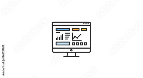 Computer monitor with graph on screen.