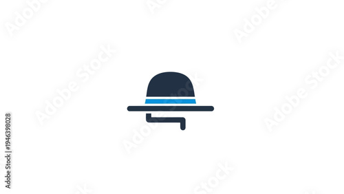 Simple black bowler hat icon.
