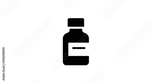 Black bottle icon with label.
