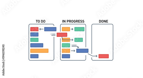 Colorful Kanban Board Task Management.
