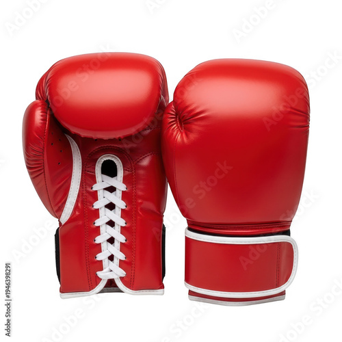 Red boxing gloves isolated on transparent background