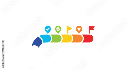 Colorful navigation map route icons.