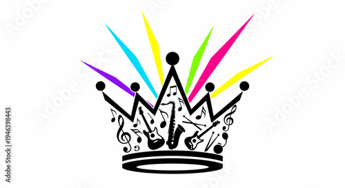 Colorful Crown With Rainbow Lights.