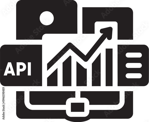 API integration and data analysis concept
