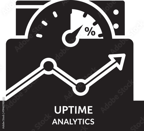 Uptime analytics graph with percentage increase