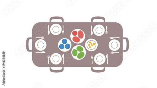 Table Setting with Plates and Bowls.