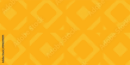 Yellow halftone pattern. Retro comic gradient background. Bright orange pixelated dotted texture overlay. Cartoon pop art faded gradient pattern. Vector backdrop for poster  banner  advertisement