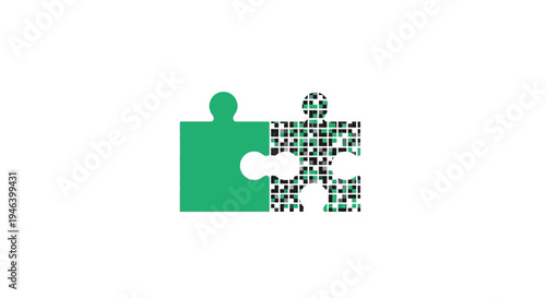 Green puzzle piece with missing part.
