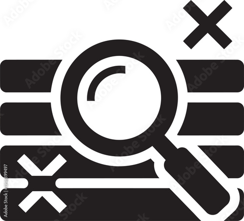 search filter icon with magnifying glass