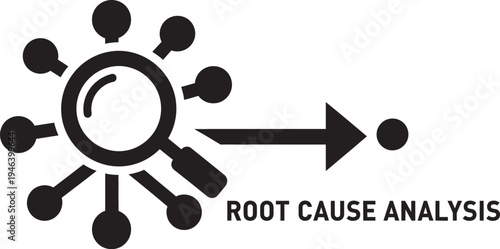 root cause analysis business concept with magnifying glass