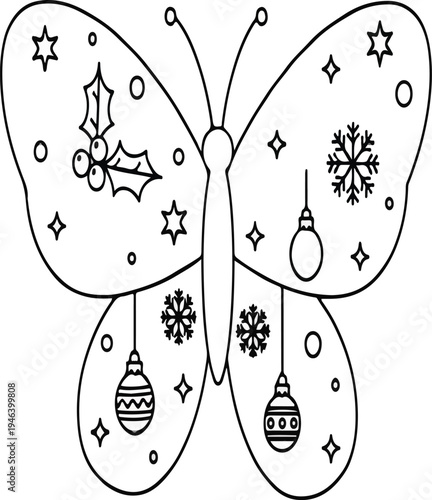 Decorated Butterfly for Christmas Time.