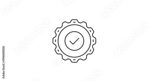 Simple cog with check mark.