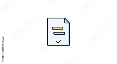 Simple Document Icon With Lines.