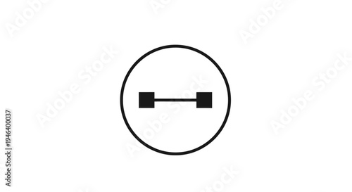 Simple dumbbell weightlifting fitness symbol.