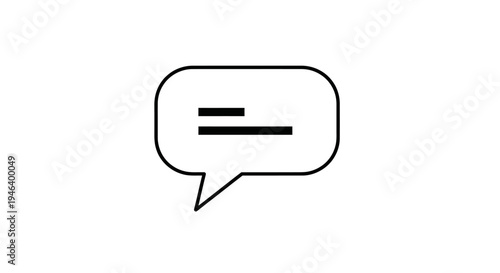Simple Equal Sign in Speech Bubble.