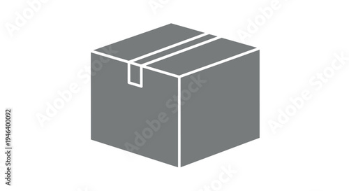 Simple gray cardboard delivery box.