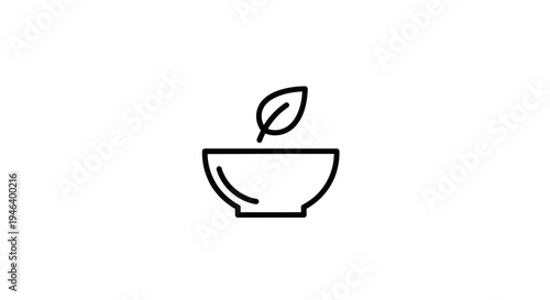 Simple line drawing of a bowl.