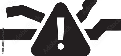 Warning sign with exclamation mark alert symbol