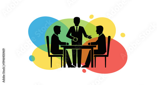 Business people sitting at table.