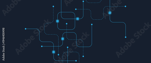 Abstract digital AI circuit board background with tech icons. Digital technology motherboard texture design. Engineering circuit board concept for poster, header, banner, website, presentation