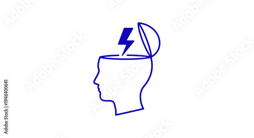 Creative Idea in Human Head Profile.