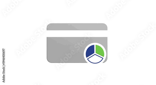 Credit card with pie chart icon.