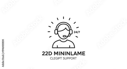 Customer support call center agent icon.