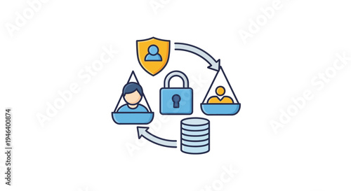 Data Security Lock Shield Protection Concept.