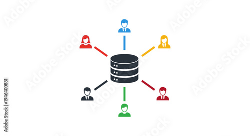 Database Server Connected to Multiple Users.
