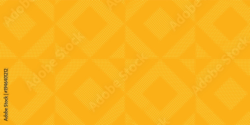 Yellow halftone pattern. Retro comic gradient background. Bright orange pixelated dotted texture overlay. Cartoon pop art faded gradient pattern. Vector backdrop for poster  banner  advertisement