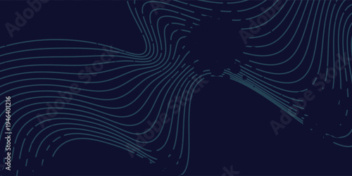 Dark blue, Green abstract banner background with glowing geometric lines. Navy blue gradient shiny lines pattern Futuristic technology web background for Science, cover, website, header, brochure