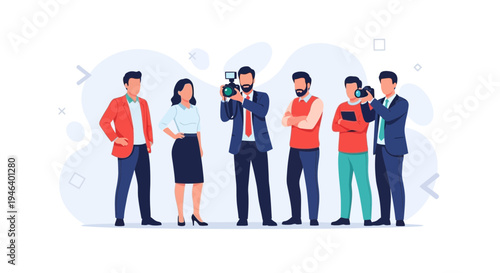 Media Team with Cameras: Photographers and Videographers at Work