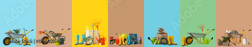 Set of gardening tools and ...