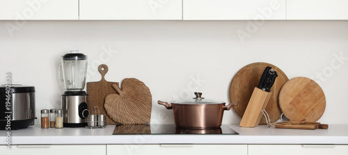 Utensils with appliances on...