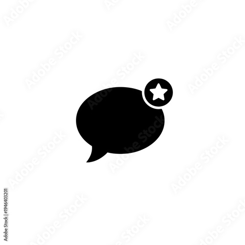 Premium Chat Bubble with Star Icon PNG