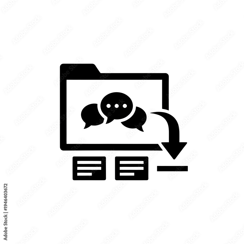 Fototapeta premium Communication Data Download Icon, Transparent PNG