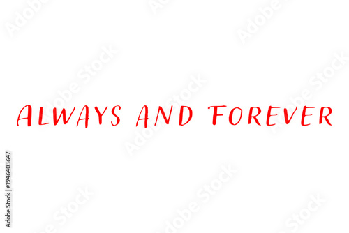 Always and Forever - Always and Forever words on white background, calligraphy, handwritten, vector
